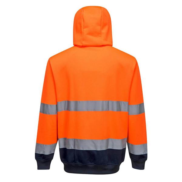 Hi-Vis Contrast Zipped Hoodie Portwest
