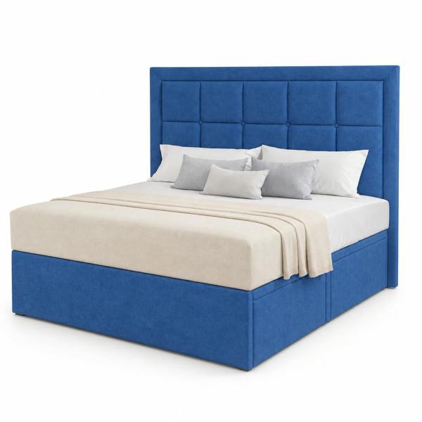 Great British Beds Romford Divan Bed - Blue Plush