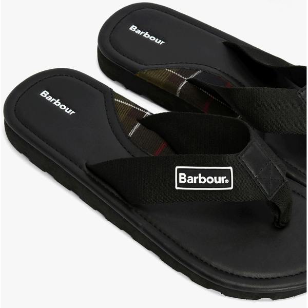 Barbour HARKER Toe-Post Sandals   in  Black