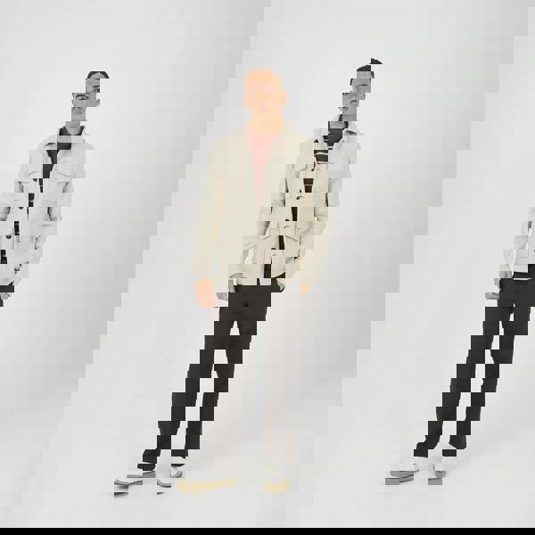 Brave Soul Stone Wool-Look Four Pocket Shacket - Stone Image 3