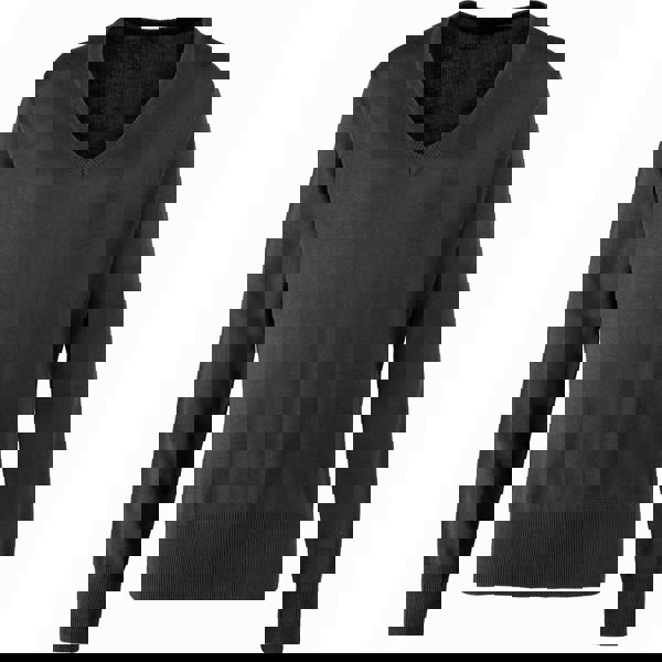 Premier Womens/Ladies V-Neck Knitted Sweater / Top - Charcoal