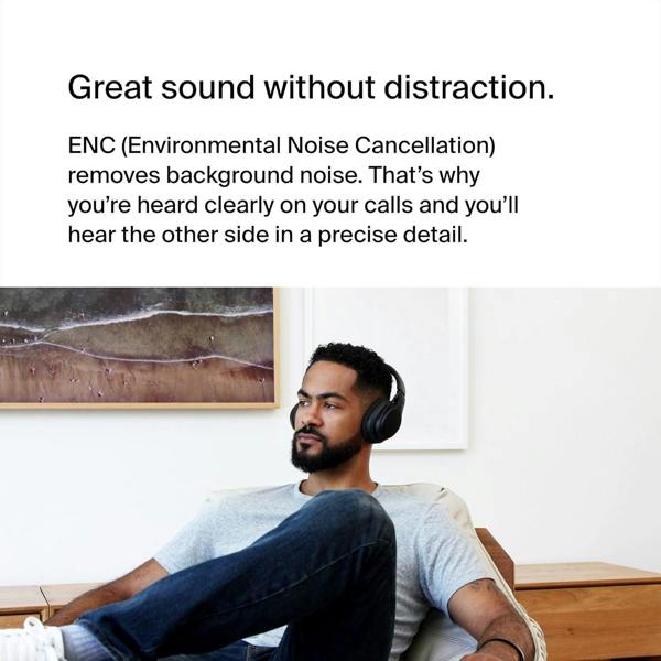 Belkin Soundform Adapt Wireless Over Ear ENC Headset with Boom Mic Black - AUD005btBLK
