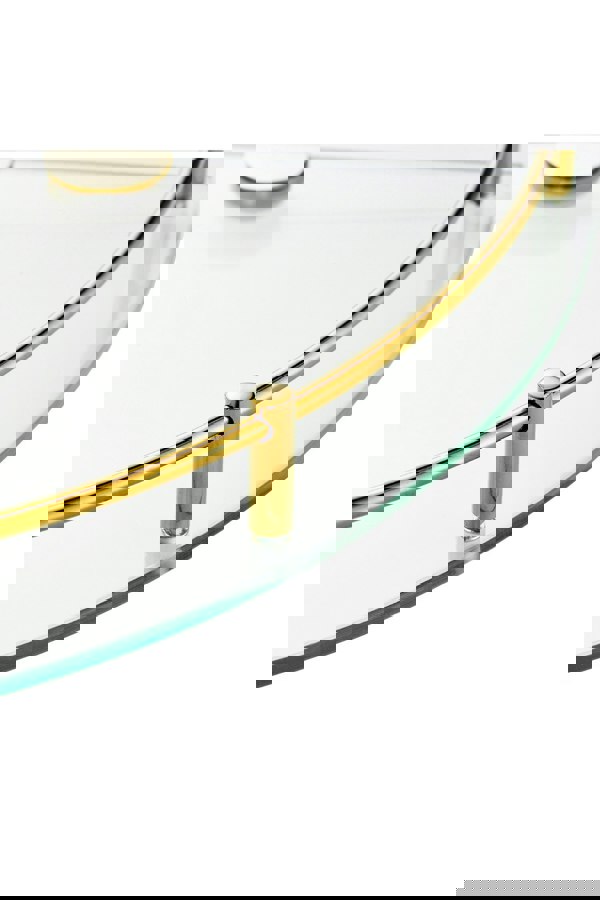 Living and Home 2Pcs Bathroom Glass Corner Shelf Wall Mounted Storage Rack