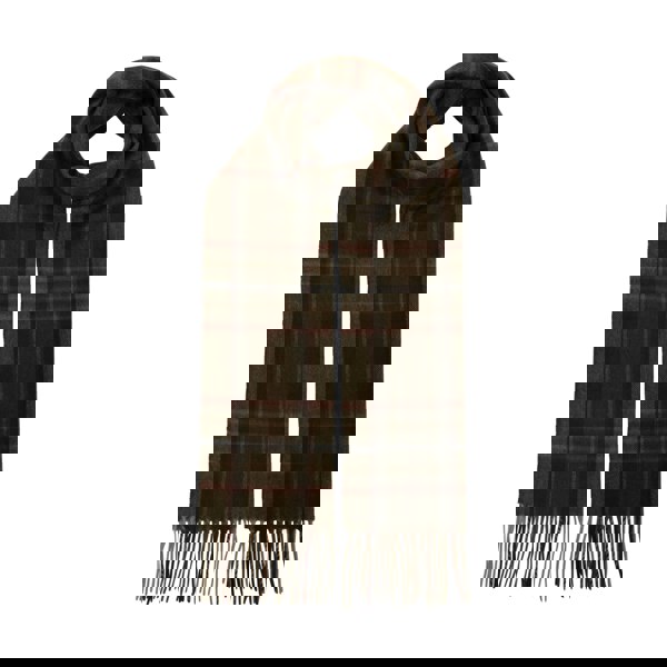 Check Cashmere Scarf Olive