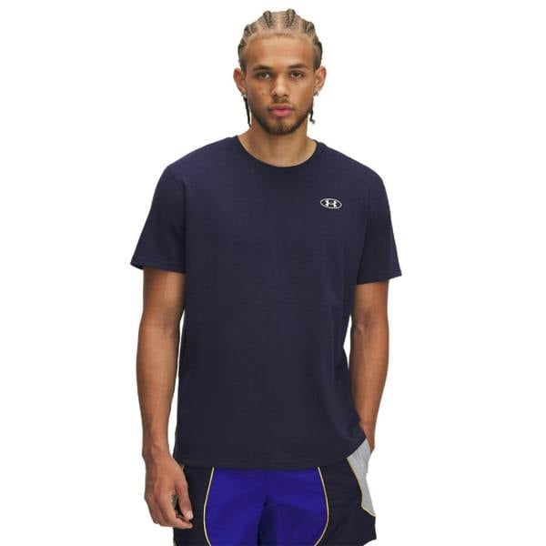Under Armour Mens Logo Heavyweight Loose T-Shirt - Blue - 