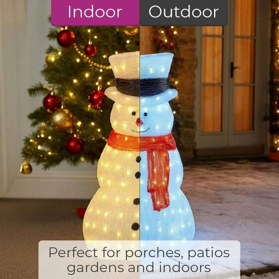 Neo 70cm Acrylic Light Up Snowman Outdoor Festive Christmas Garden Porch Decoration Display Warm White Bright LEDs Illuminated Weatherproof