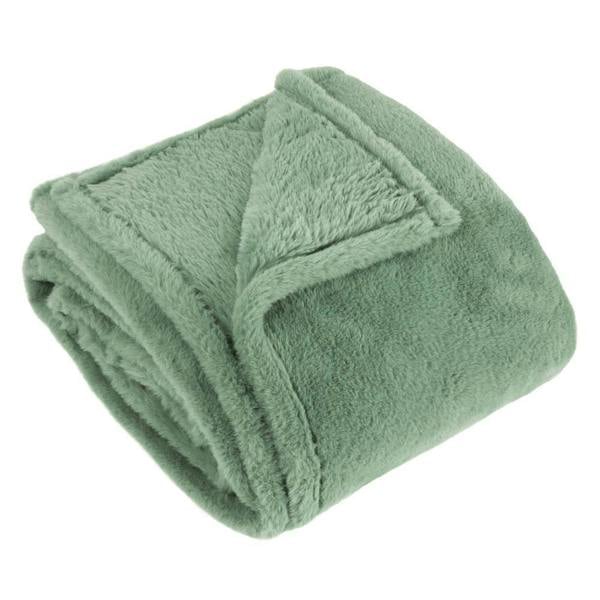 Furn Kallu Faux Fur Double Sided Throw - Forest Green