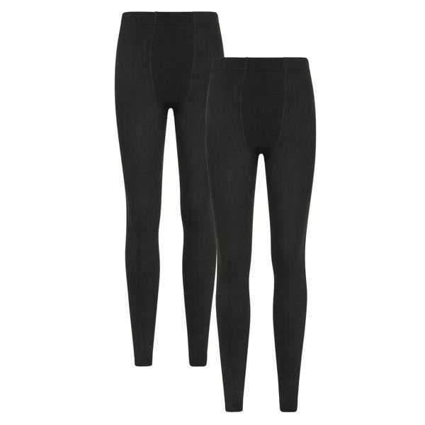 Mountain Warehouse Womens/Ladies Fleece Lined Thermal Leggings (Pack of 2) - Black - 