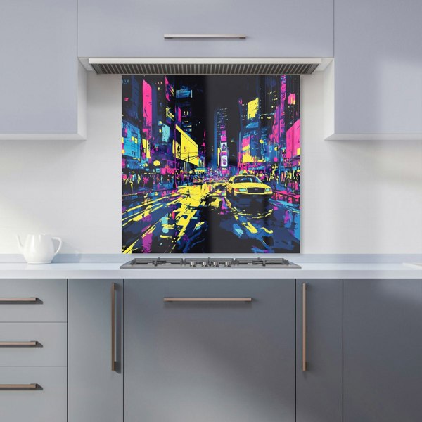 Warren Reed Time Square New York City Art Glass Kitchen Splashback - 00019