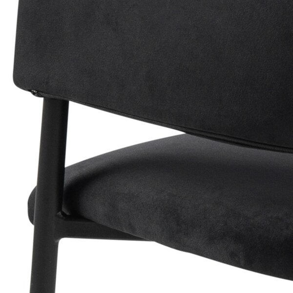 Wyld Haus Set of 2 Haderslev Black Upholstered Dining Chair with Armrest
