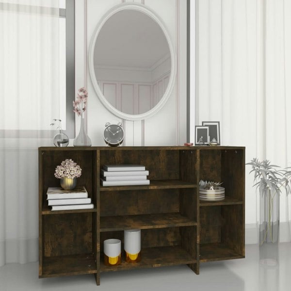 Berkfield Sideboard Smoked Oak 120x30x75 cm Engineered Wood