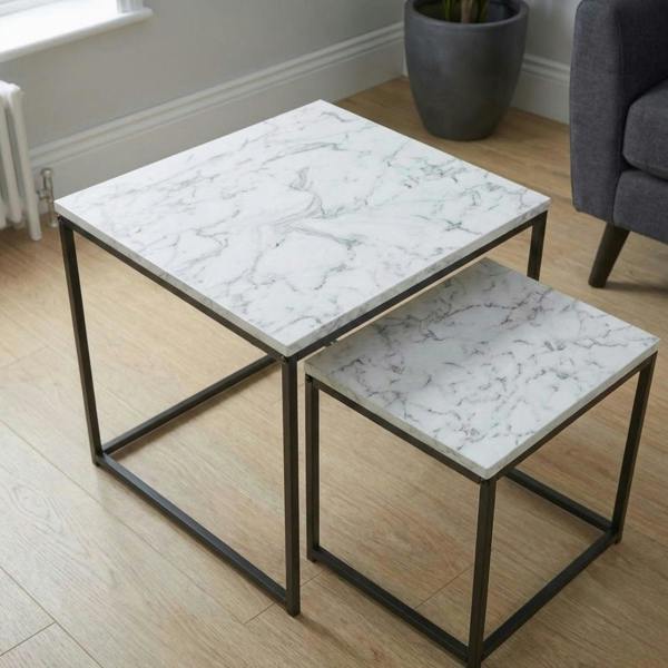 Garden Greatness Maison Marble Effect Nesting Tables