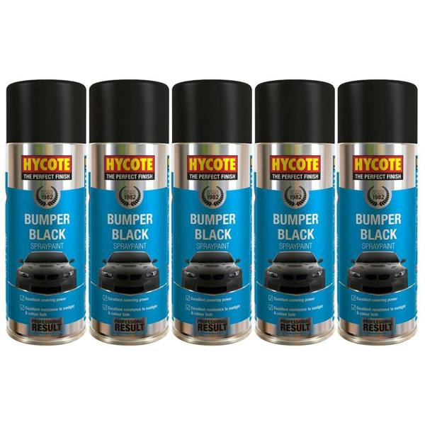 Hycote 5X Hycote Bumper Paint Black Spray Paint 400ml