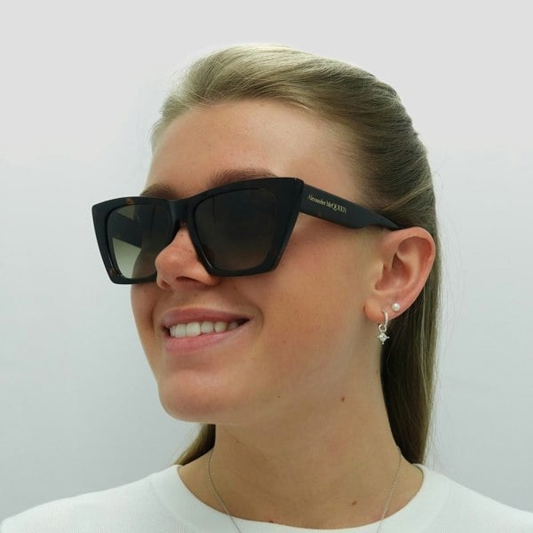 Alexander McQueen Sunglasses AM0299S 002 Dark Havana Brown Gradient
