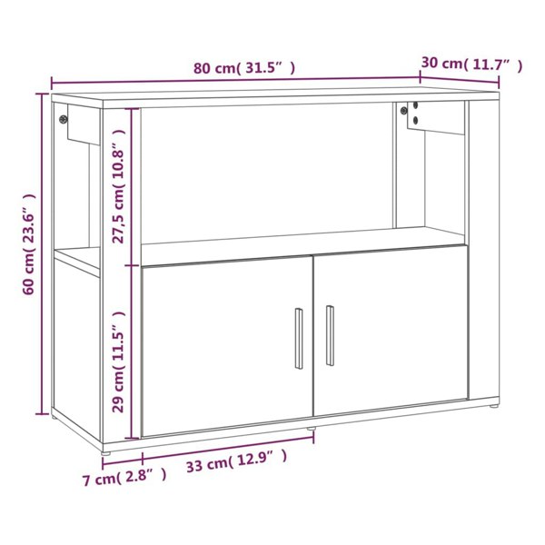 Berkfield Sideboard White 80x30x60 cm Engineered Wood