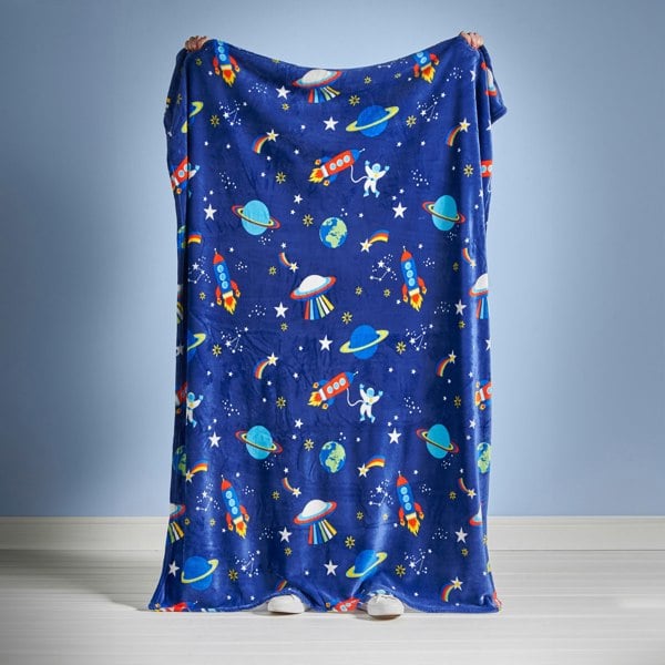 Catherine Lansfield Lost In Space Cosy Fleece Blanket Throw