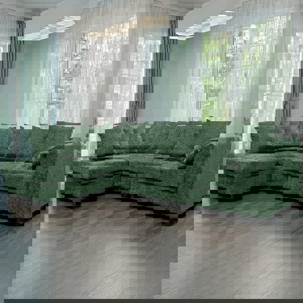 Furnishings For Less Monaco Chenille Fabric 5 Seater L Shaped Corner Sofa