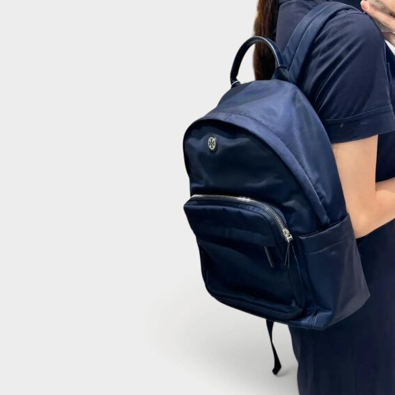 Tory Burch Nylon Backpack Navy Blue