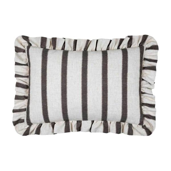 Wylder Connie Ruffles Striped Cushion Cover - Chocolate