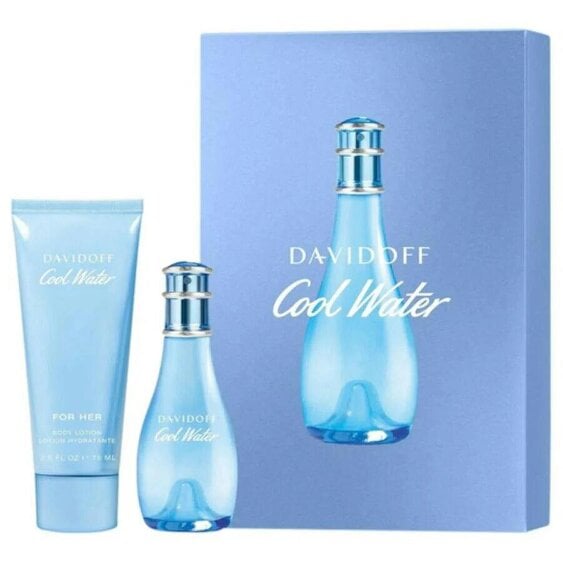 Davidoff Cool Water Gift Set For Women - EDT 30ml Spray & Body Lotion 75ml