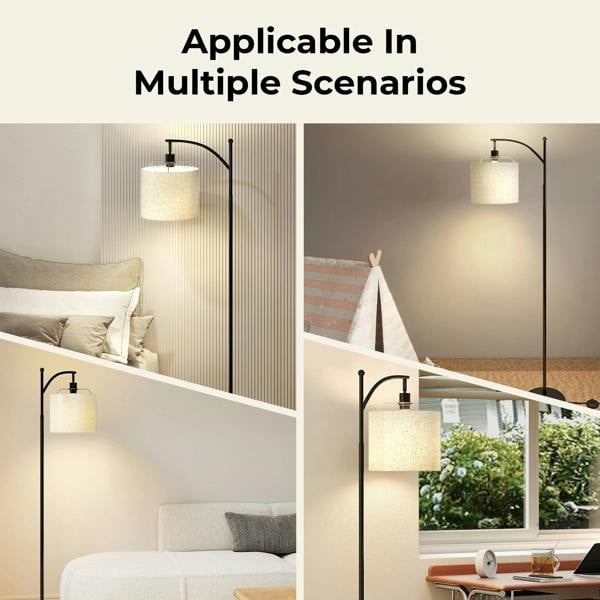 Emitto Standing Floor Lamp Living Room with Led Light Corner Remote Foot Switch