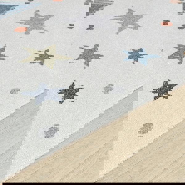 Livabliss Lillian-Kids Beige Blue Orange Green Washable Rug for Children's Rooms