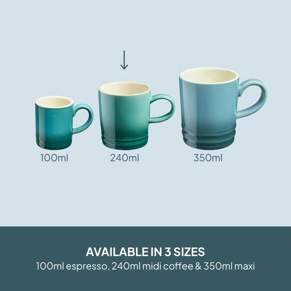 Cooks Professional 4 Piece Midi Coffee Mug Set | 240ml | Teal
