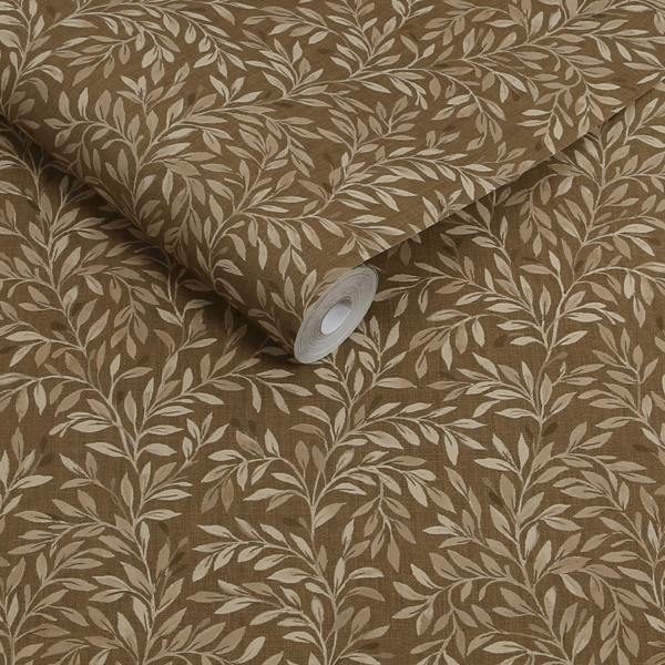 Next Ditsy Leaf Ochre Wallpaper