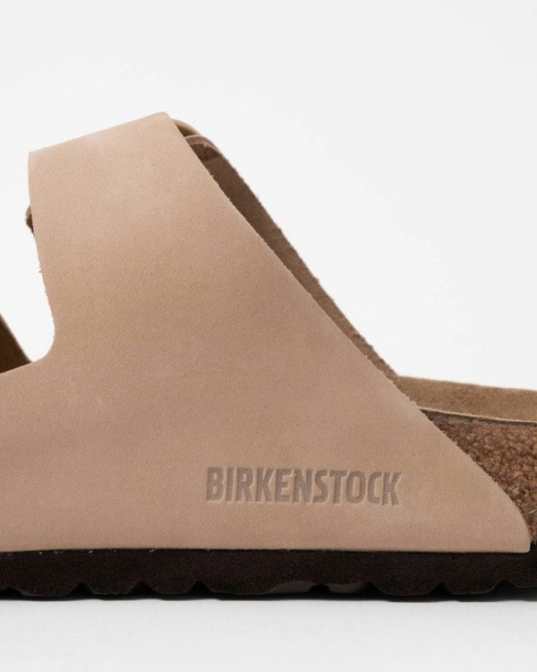 Birkenstock Arizona Big Buckle Womens Nubuck Leather Sandals - Sandcastle - CHO - Designer Womens Sandals