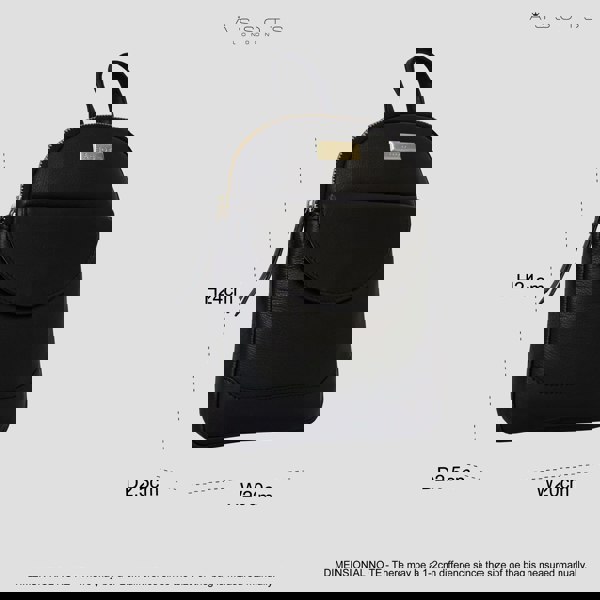 Assots London 'GEORGE' Black Mini Pebble Grain Leather Backpack