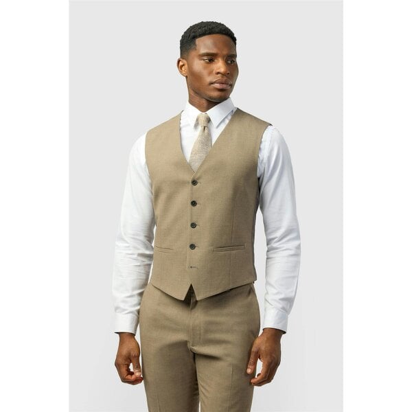 Limehaus Slim Fit Oatmeal Waistcoat