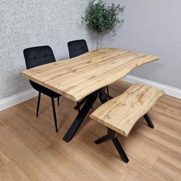 Kosy Koala Dining Table Set With 2 Black Velvet Chairs And Bench Dining Room Furniture