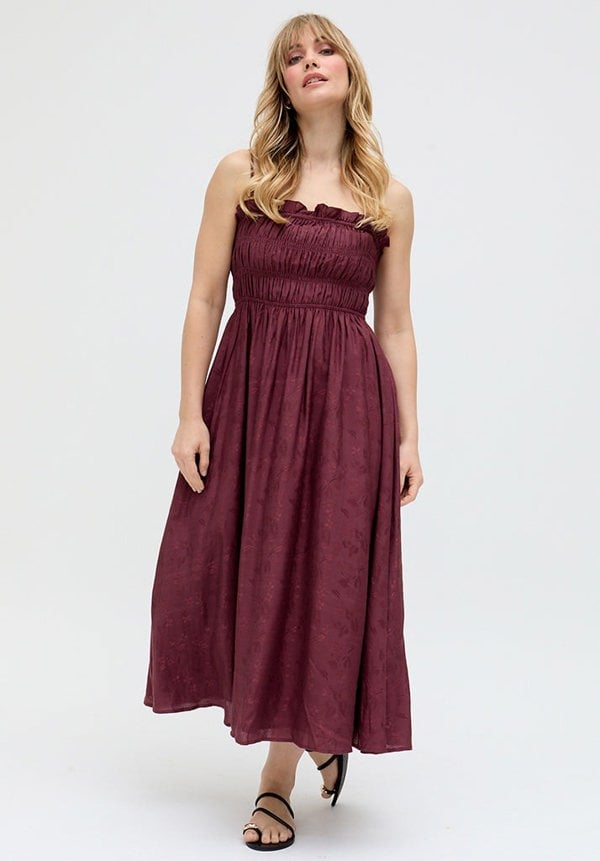 Annie All Over Jacquard Mini Dress In Red - image 2