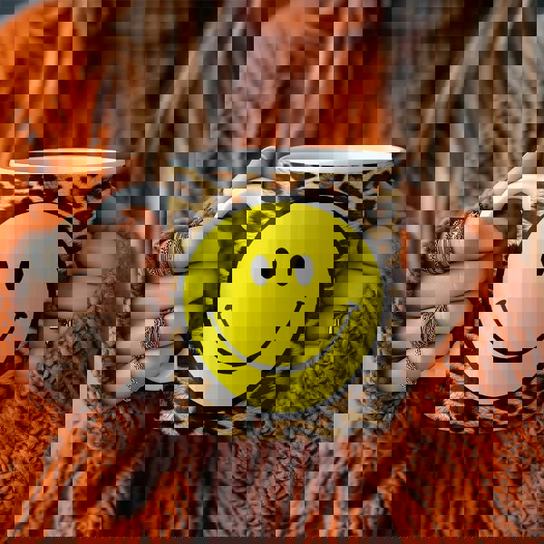 Brown Leopard Print Smiley face Mug - Love Frankie