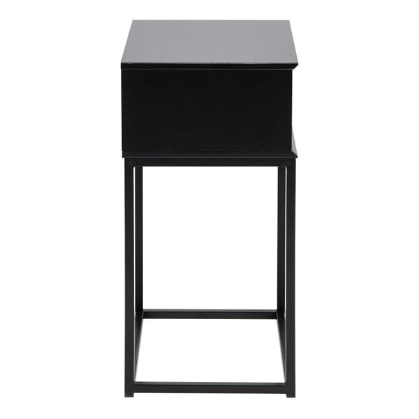 Wyld Haus Tokyo Black Bedside Table 1 Drawer Industrial Metal Legs
