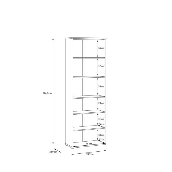 Furniture To Go Alice Springs Tall Wide Bookcase with 5 Shelves in Sand