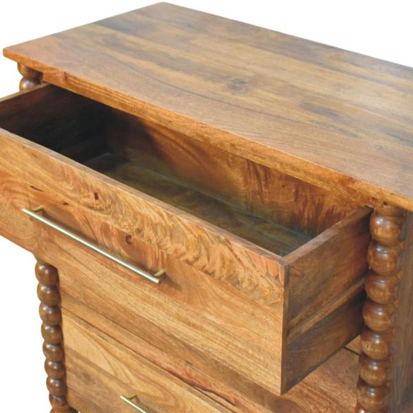 Artisan Furniture Solid Mango Wood Spindle 3-Drawer Chest