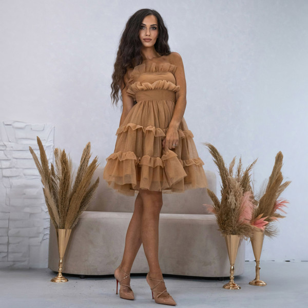 BALOU Tulle Frill Mini Dress