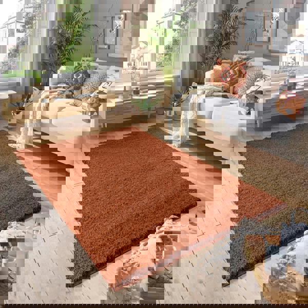 Smart Living Shaggy Rug - Terracotta