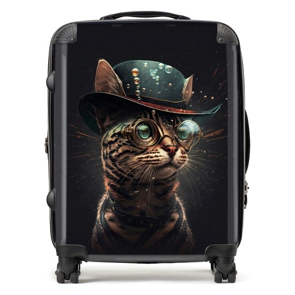 Warren Reed Bengal Cat Face Glasses And Hat Splashart Suitcase