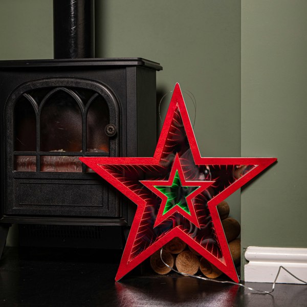 Samuel Alexander 47cm Light up Star Infinity Christmas Decoration with Red and Green LEDs