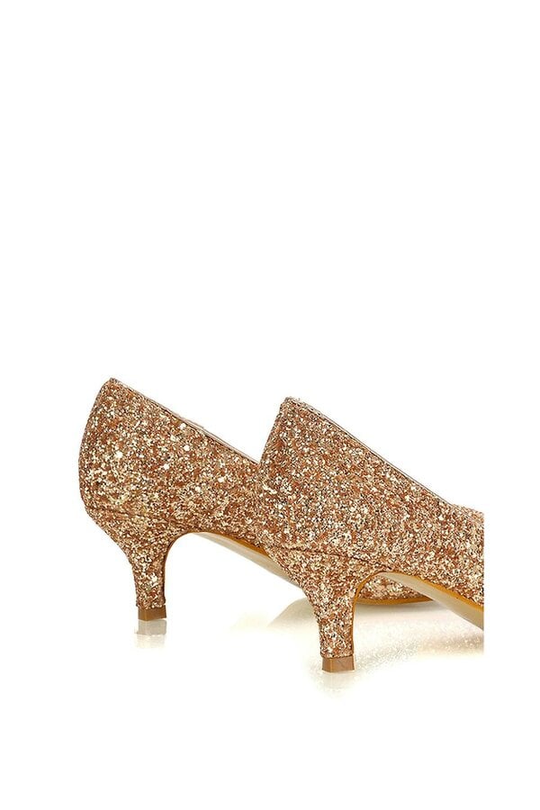 XY LONDON Pointed Toe Mid Stiletto Kitten Heel Court Shoes