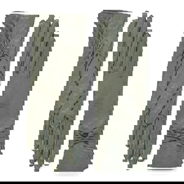 Infinity Leather Women's Leather Wool Lined Bow Knot Accent Gloves