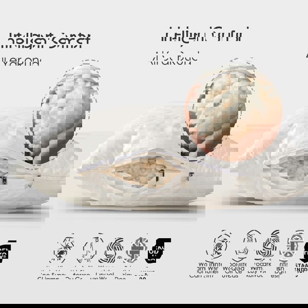 HOMESCAPES Premium Wool Pillow with Quilted Case, 19 x 29"