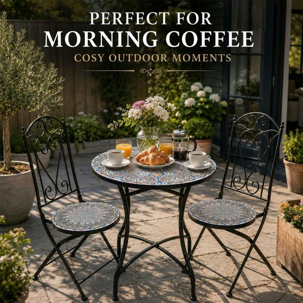 60cm Cairo Mosaic Bistro Set image 9