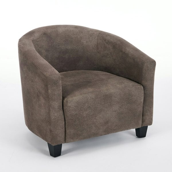 Furniture One Bronzing Fabric Tub Chair, Upholstered Armchair, Padded Barrel Club Chair