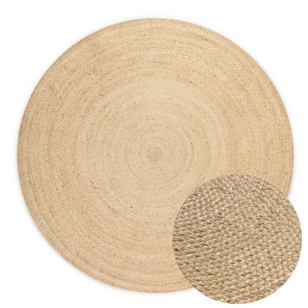 Jute Braided Round Rangpur Natural Rug
