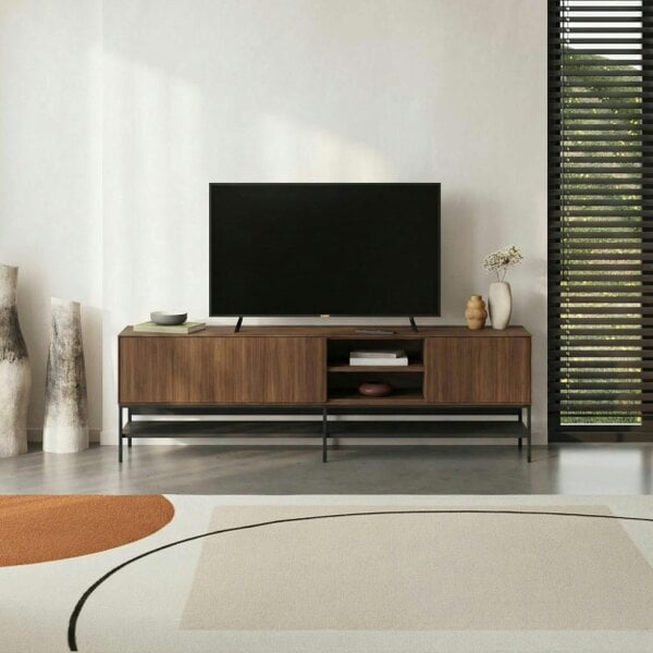 Decortie Amira 180cm Modern TV Stand, Entertainment Centre with Metal Legs & Push-to-Open Doors