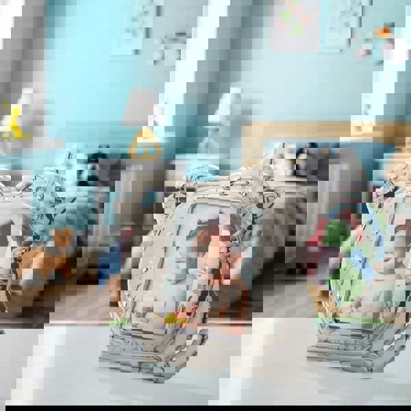 Quirky Hiding Cat Themed Nickel Plated Picture Frame with Hanging Fish Image 7