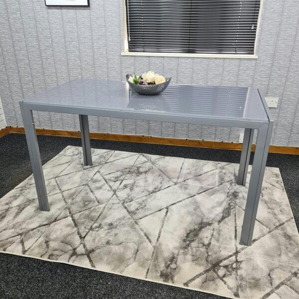 Kosy Koala Dining Table Grey Glass Kitchen Place for 6 Seats (H75 x L134 x W70 cm)